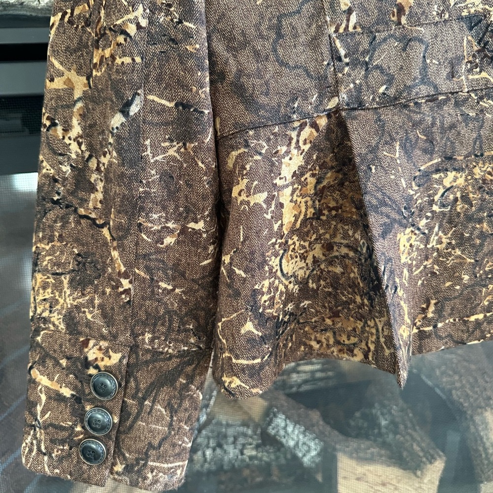 Anthracite Ladies Blazer Tweed Paisley Textured Camouflage Size 12 Women - Picture 6 of 14